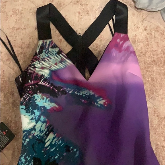 Bebe (Med) Purple and black multicolor  dress - Picture 3 of 6